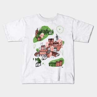 Italian town Illustration for Shirts and Wall Decor Kids T-Shirt